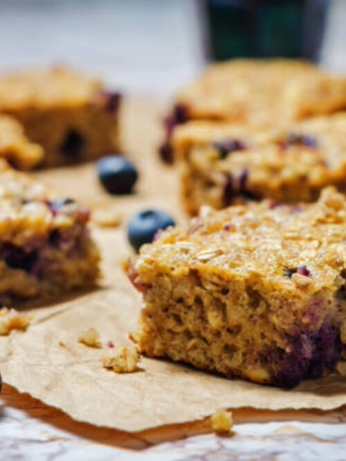 blueberry banana baked oat bites