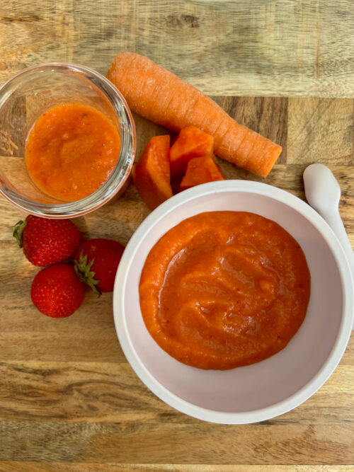 Strawberry Papaya Carrot Puree