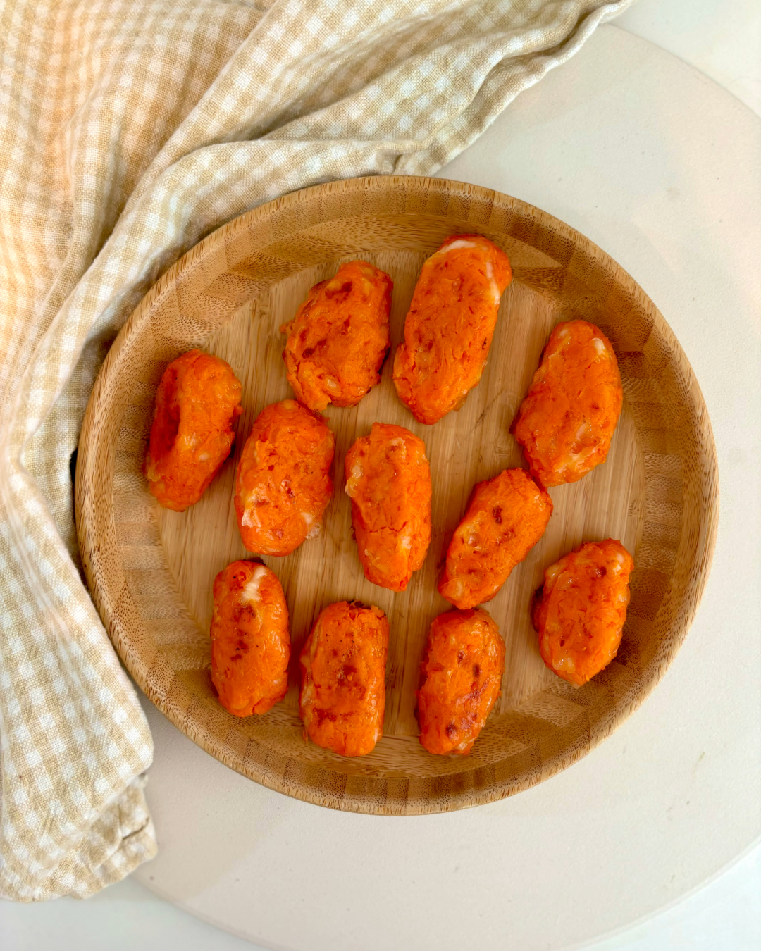 Sweet potato carrot cheesy tots