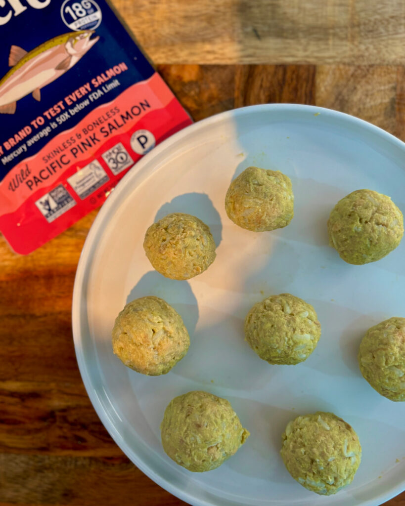 salmon avocado rice balls