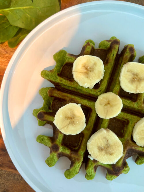 spinach banana waffles