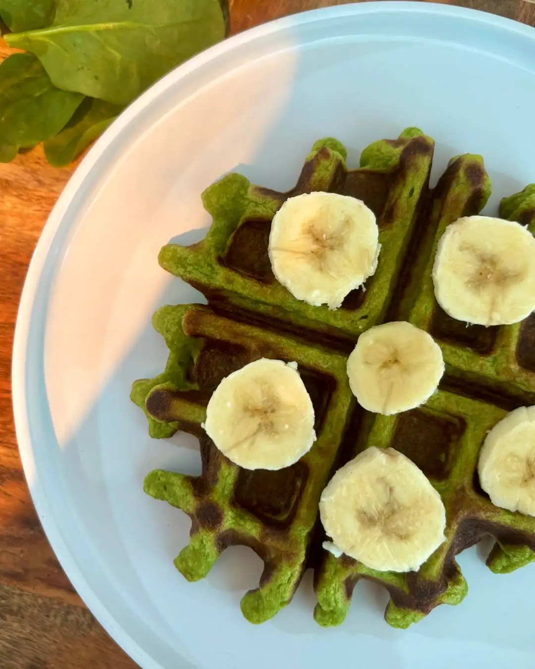 spinach banana waffles