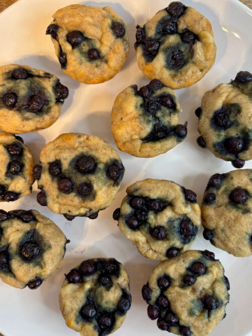 no-egg banana blueberry muffins
