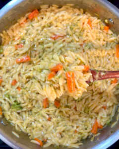 one-pot broccoli carrot orzo
