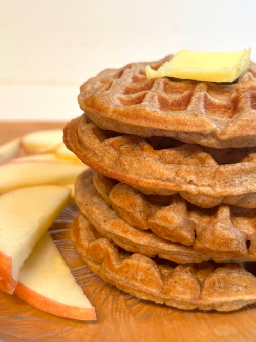 whole wheat cinnamon apple waffles