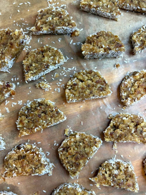 coconut date walnut chews