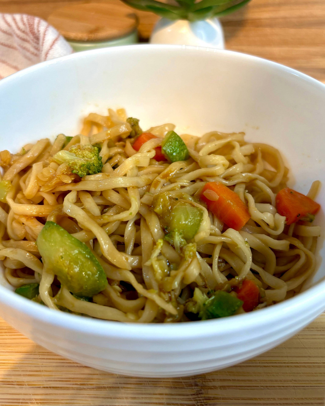 buttered soy vegetable noodles