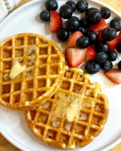 homemade fluffy yogurt waffles