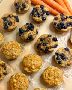 mini carrot banana oat muffins for baby