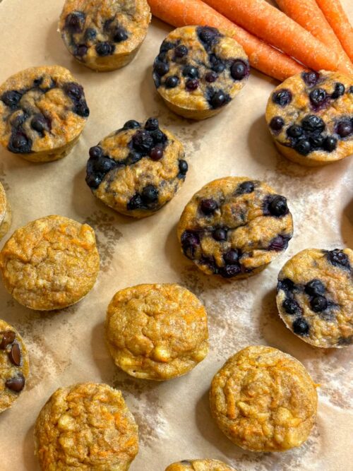 mini carrot banana oat muffins for baby