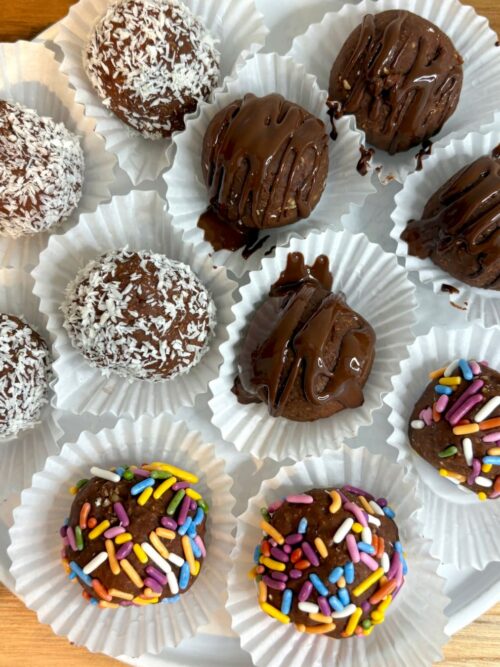 no-bake high fiber chocolate energy balls