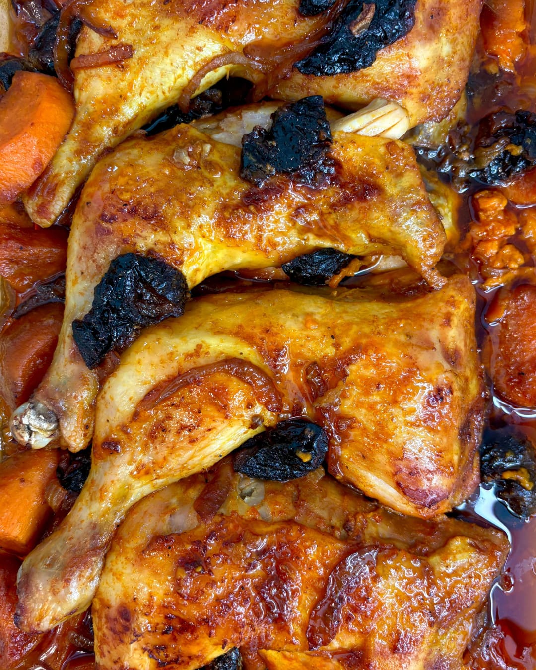 sweet savory prune chicken bake