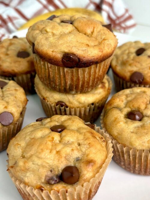 fluffy banana cottage cheese muffins