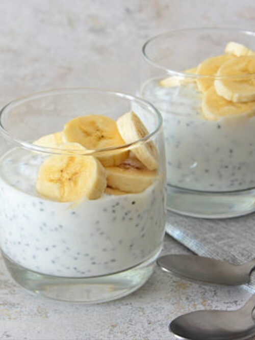 banana milk chia pudding