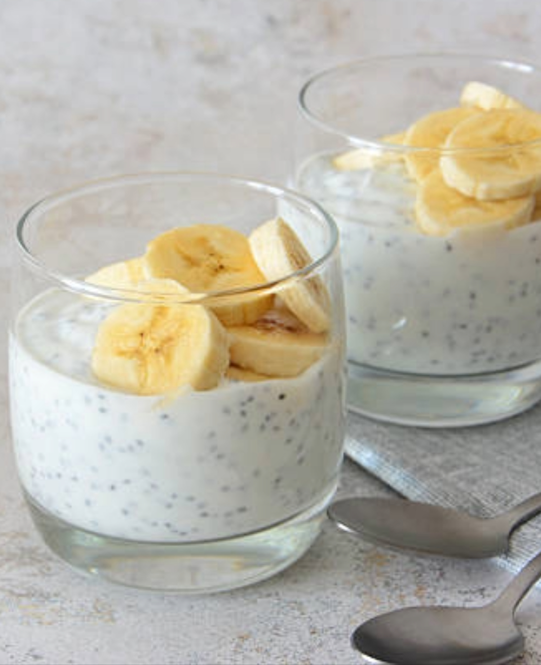 banana milk chia pudding