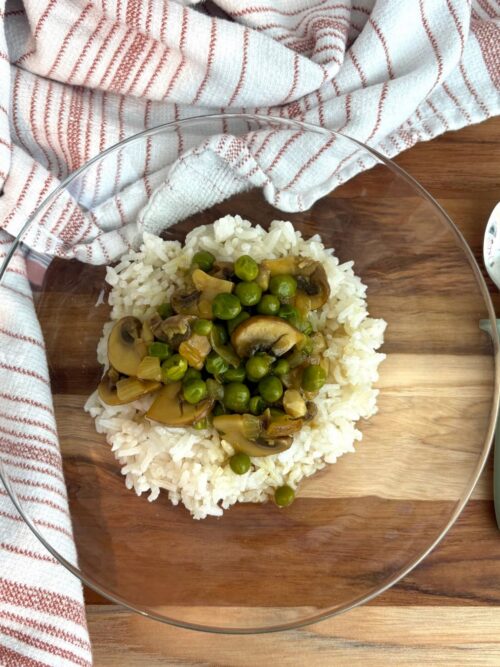 brothy mushrooms & peas